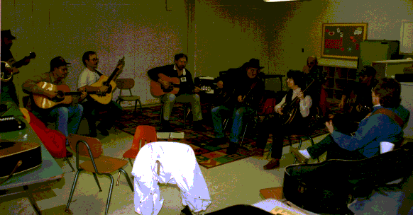 Jam room at monthly Auburn get together